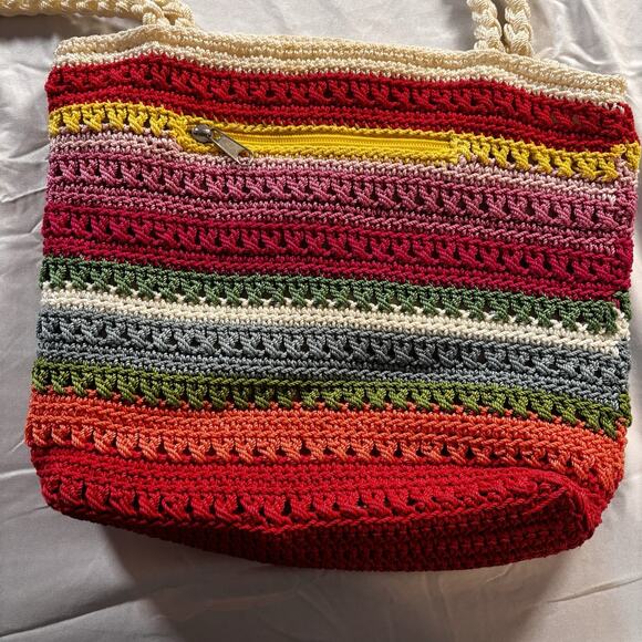 Y2K Fruity Boho Tote Handbag - Zippered Tote Handbag Rainbow Cute - Picture 3 of 5